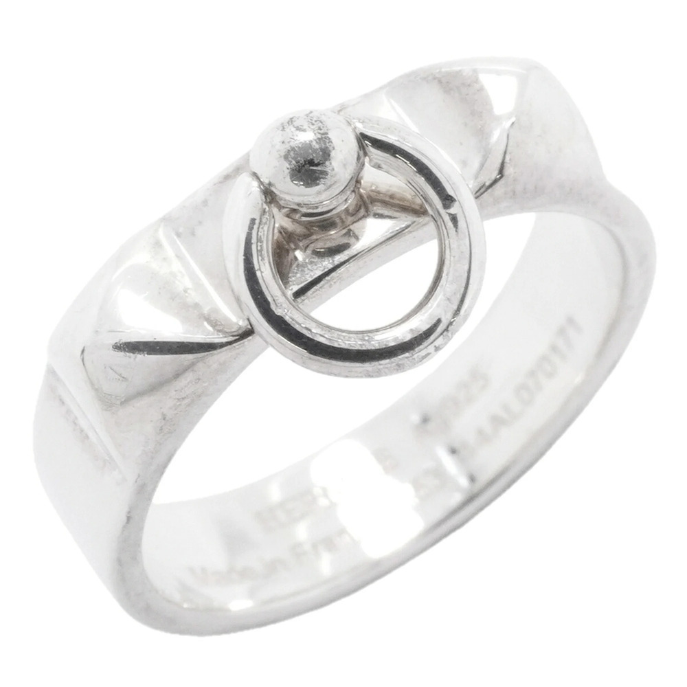 Hermes Collier de Chien Ring, Sterling Silver 925, Size 53, Women's